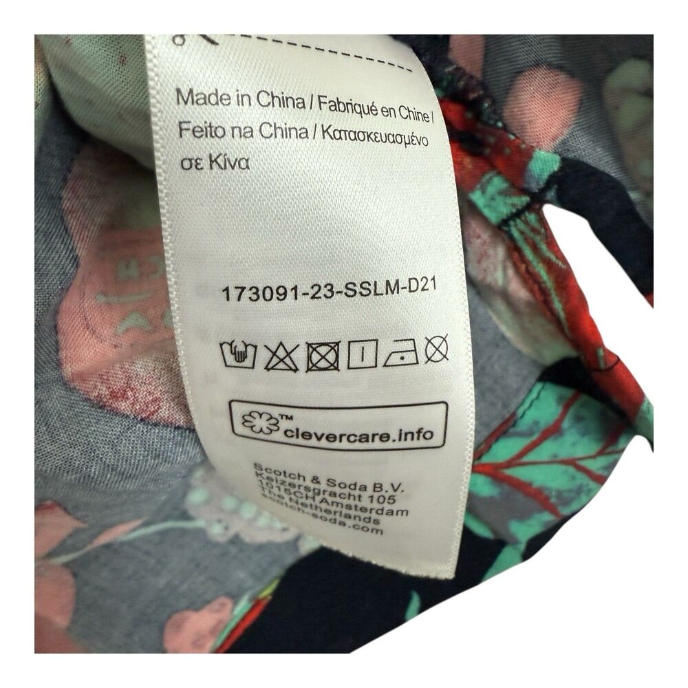 Scotch & Soda Camp Shirt Sz 36 Small Amsterdam Radiate Positivity Lemon Print - Picture 3 of 10